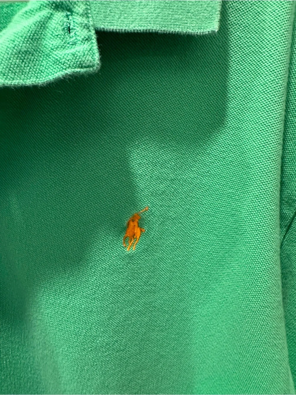Ralph Lauren Green Pique Polo with Yellow Pony